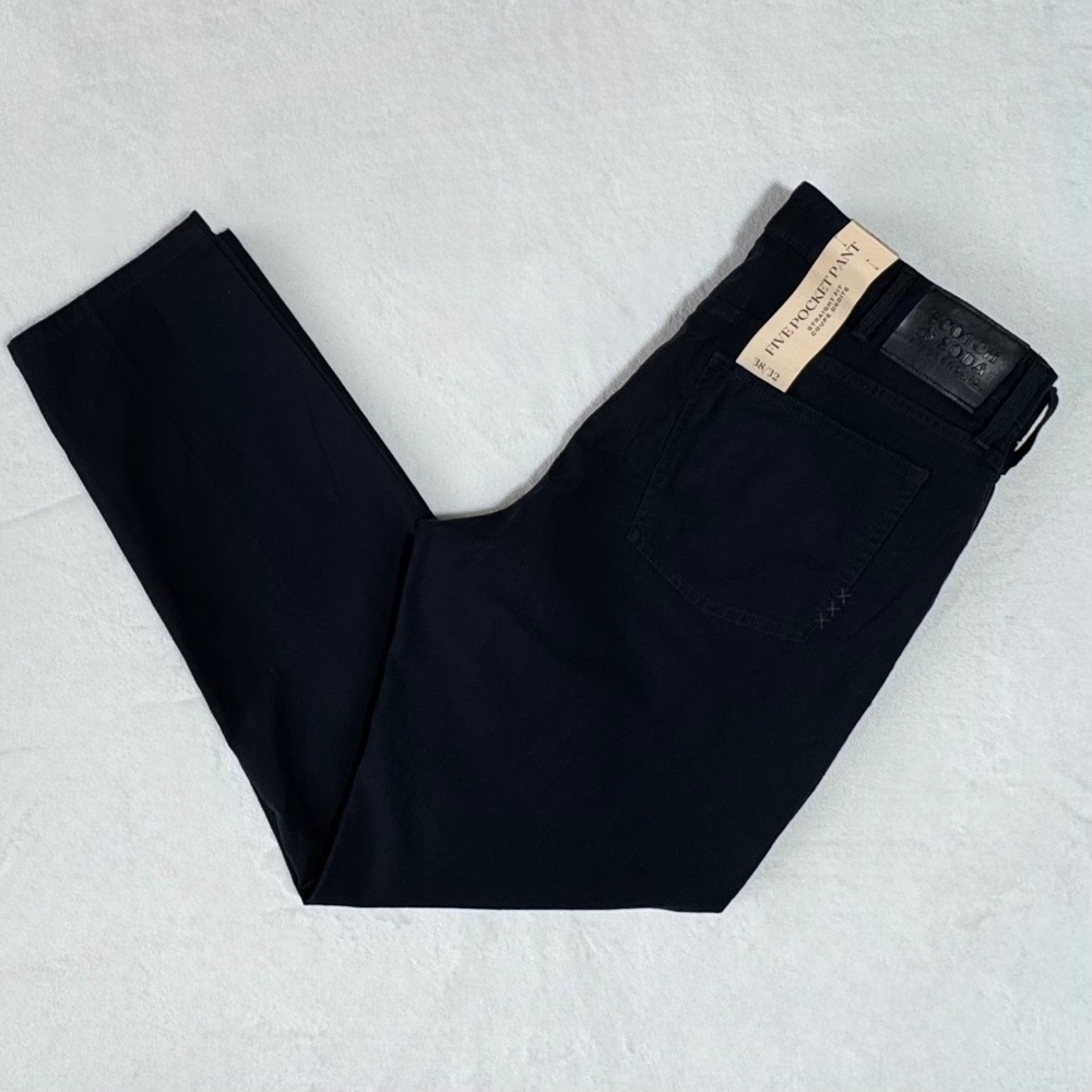 Scotch & Soda Straight Fit Five Pocket Pant in Black Men's Size W38 L32 - Picture 3 of 13